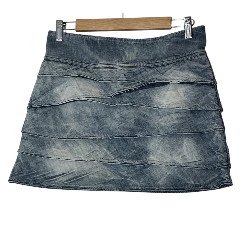 Agatha Mini Skirt Womens Size 36 Medium Denim‎ Blue Minimalist